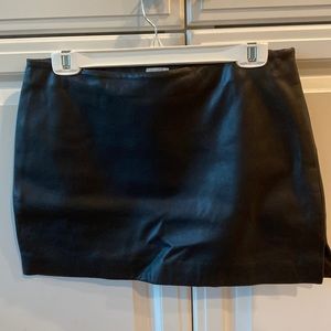 Aqua black leather mini skirt size 6